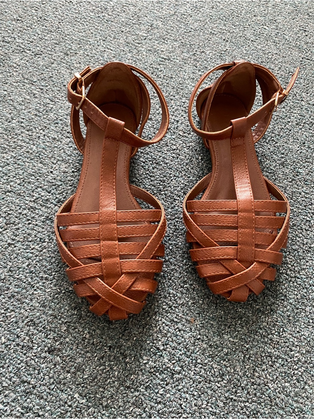 Women’s Brown Strappy Ankle‑Wrap Sandals